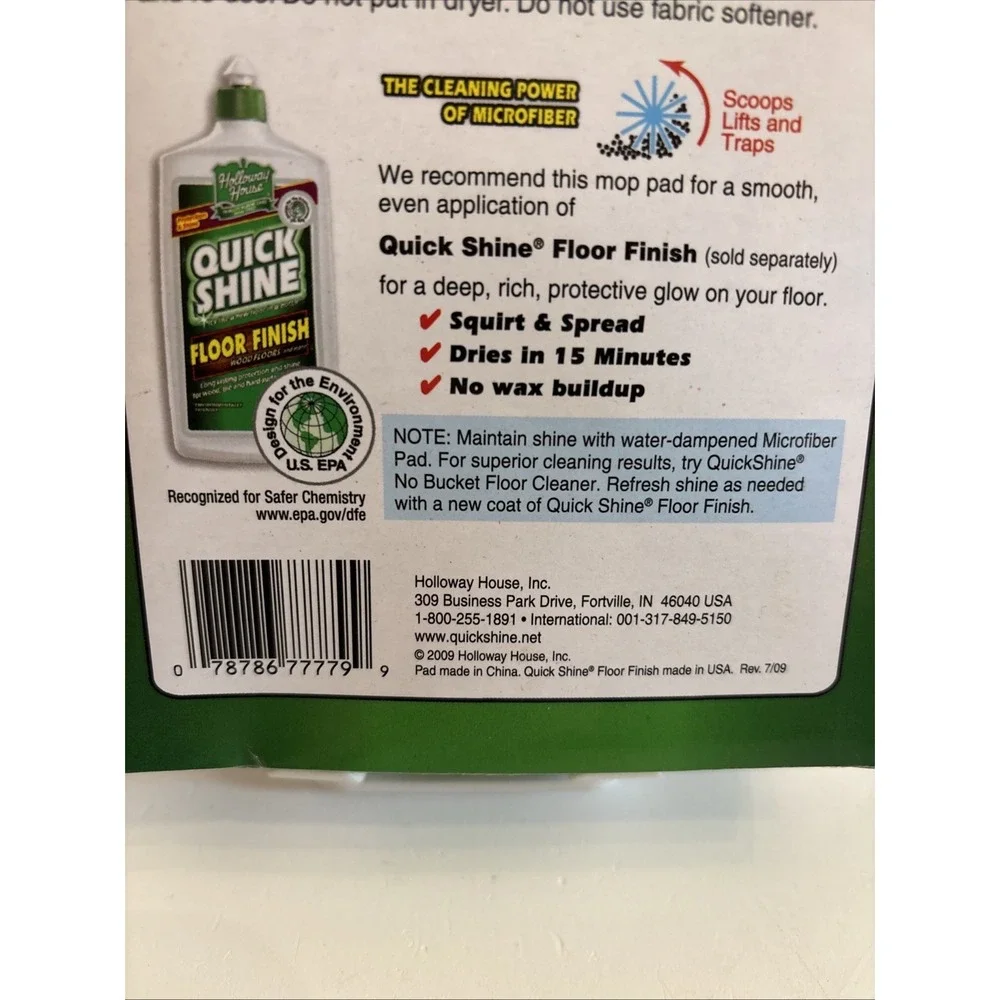QUICK SHINE Microfiber Applicator Pad/Bonnet For All Hard Surfaces 2009 Reusable